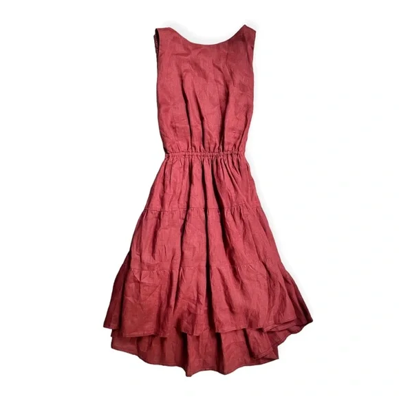 Lusana | Dresses | Lusana Kyra Linen Mini Dress In Rust Sz Medium Msrp 29 |  Poshmark